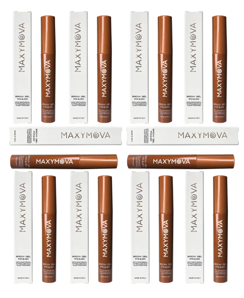Brow Gel Fix&Go tubo 4ml Set 10 pz - Gel fissante per Sopracciglia trasparente - Styling Sopracciglia, MAXYMOVA