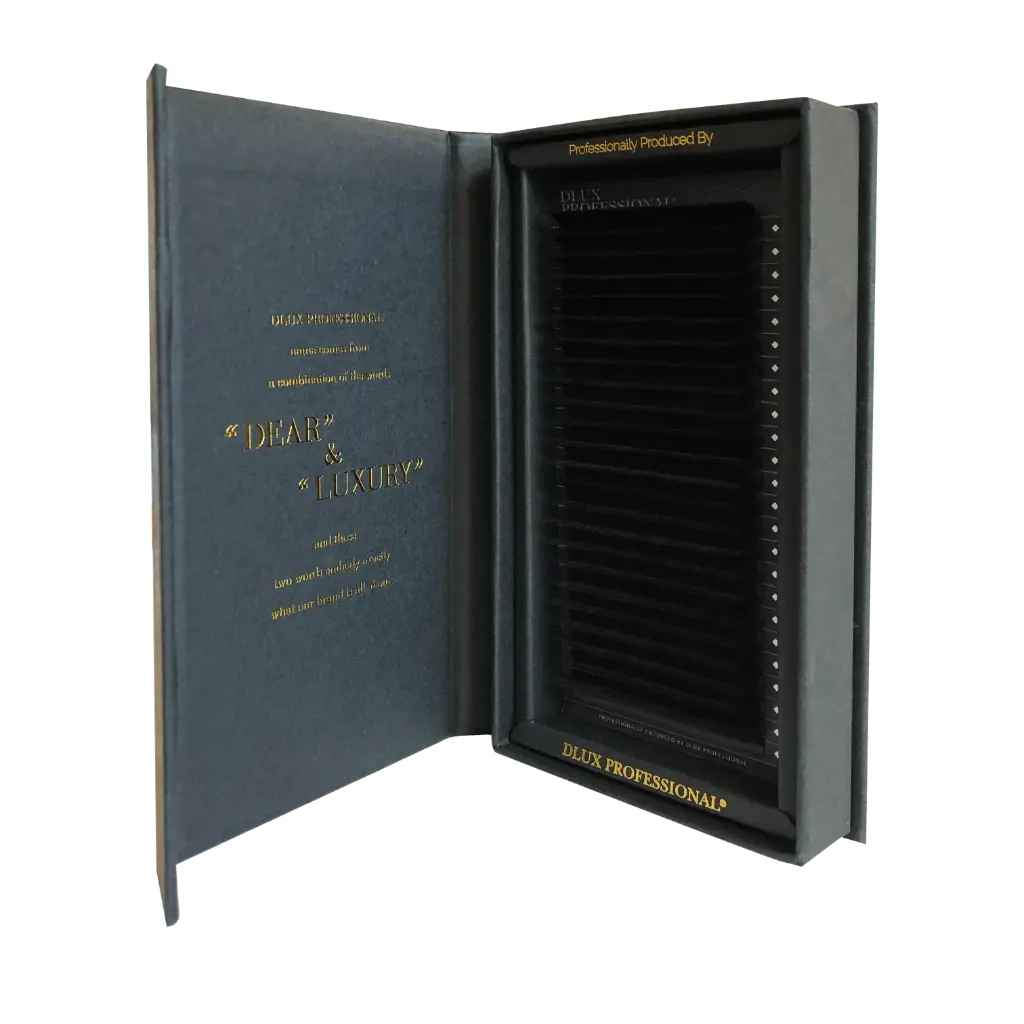 [D0318] Ciglia Extension Velvet Noir 0,07mm– 24 Linee – Ultra Nere, Morbide, Volume Facile, Fibra Professionale DLux Professional (C, 7)