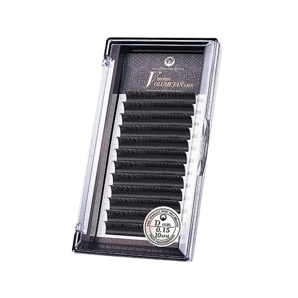 [D0341] Ciglia Extension Express Volume Easy Fan - Nero Intenso, Volume Rapido (CC, 7)