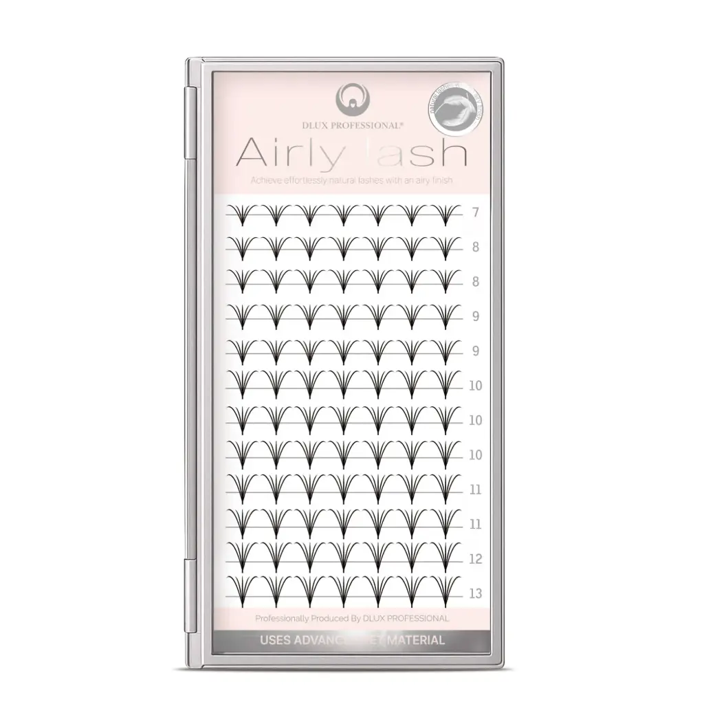 Ciglia Airly Dramatic- Premade CC0,07 Mix | Ultra Leggere in PET con Tecnologia 3D Laser DLux Professional