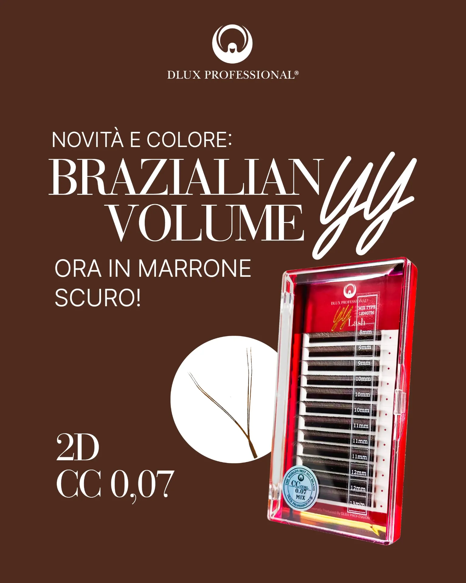 Ventagli 2D Extension Ciglia YY Marroni - Precisione Coreana per uno Sguardo Incantevole e Volume Eccezionale