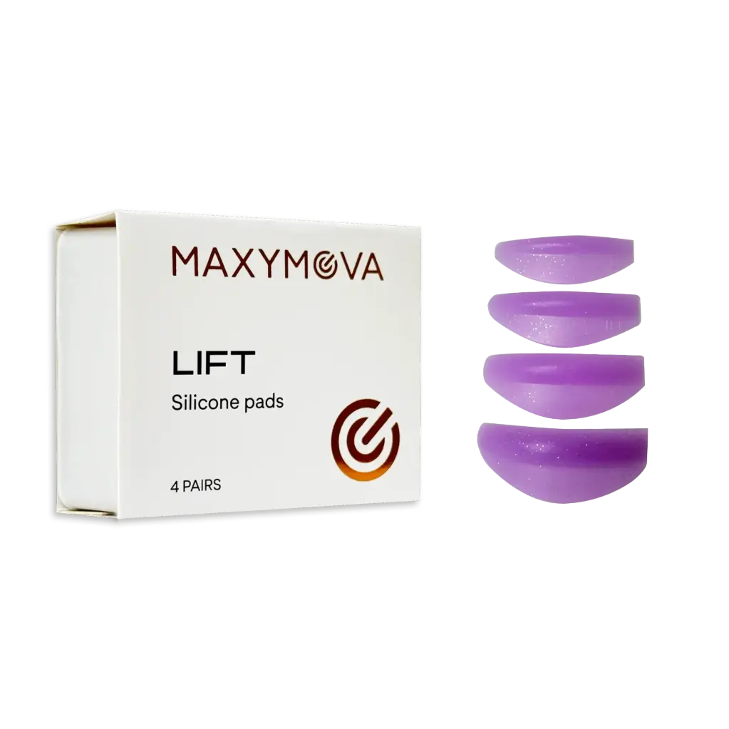 Bigodini Lift MAXYMOVA per la Laminazione Ciglia di Silicone con Brillantini, 4 Paia