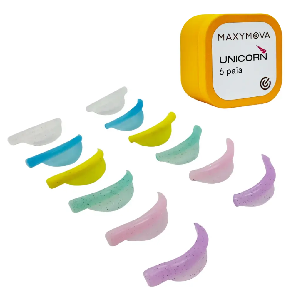 Unicorn - Bigodini Professionali Curl 6 Paia Colorati e Ultra Morbidi per la Laminazione Ciglia