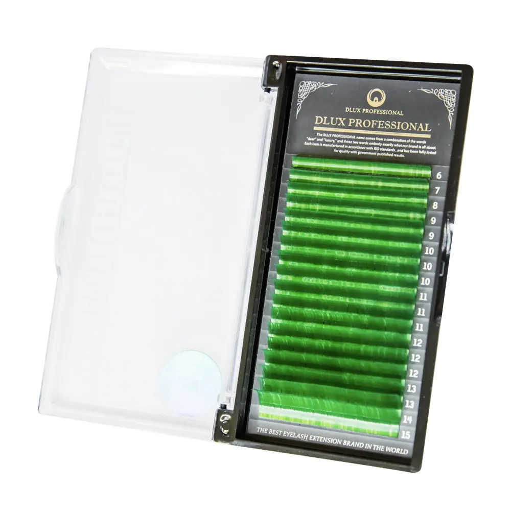 [D0508] Ciglia Premium Colorate Verdi - DLux Professional