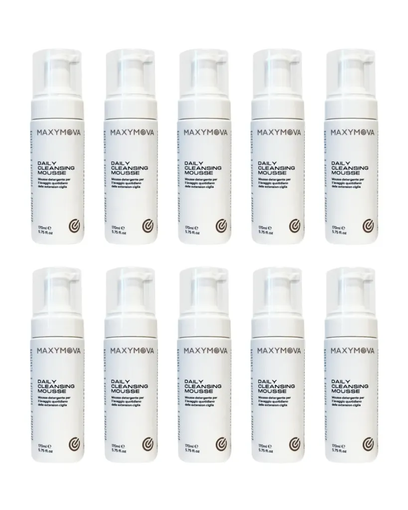 [M0284] Mousse Detergente 170ml Set 10 pz - Per ciglia & viso con Estratto di Fiori di Camomilla e Acqua di Foglie di Hamamelis