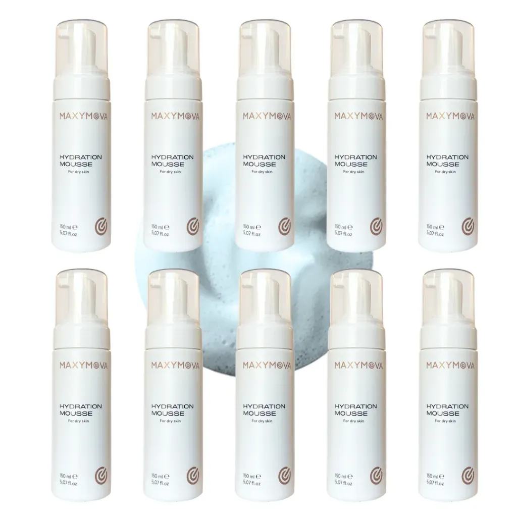 [M0146] Mousse Idratante 150ml Set 10 pz - Per ciglia & viso con Aloe Vera Biologica, Estratto di Rosa di Gerico