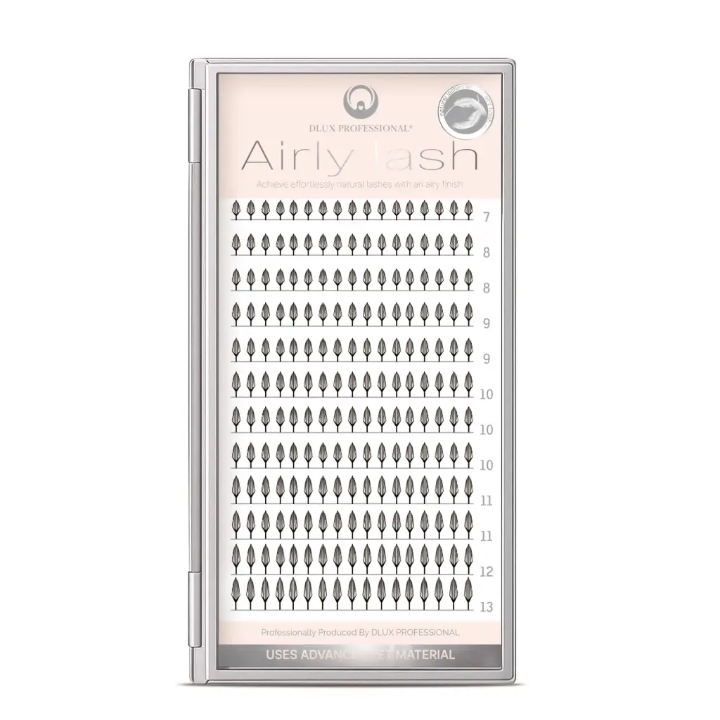 Ciglia Airly Piuma - Premade CC0,07 Mix | Ultra Leggere in PET con Tecnologia 3D Laser DLux Professional