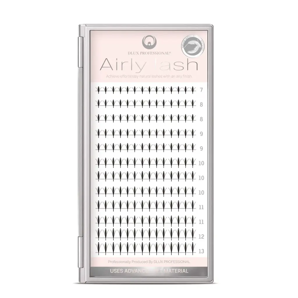 [D0383] Ciglia Airly Kim Volume- Premade CC0,07 Mix | Ultra Leggere in PET con Tecnologia 3D Laser DLux Professional