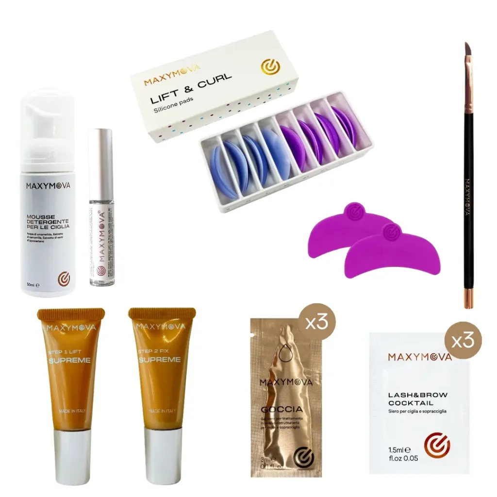 Mini Kit per Laminazione Ciglia e Sopracciglia, con Accessori, MAXYMOVA