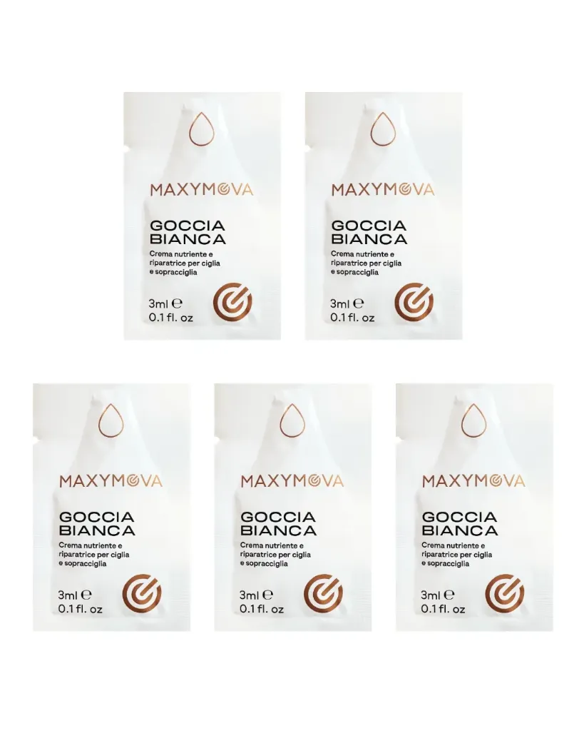 Goccia Bianca 3ml bustina x 5 pz - Crema nutriente e riparatrice per ciglia e sopracciglia Laminazione MAXYMOVA