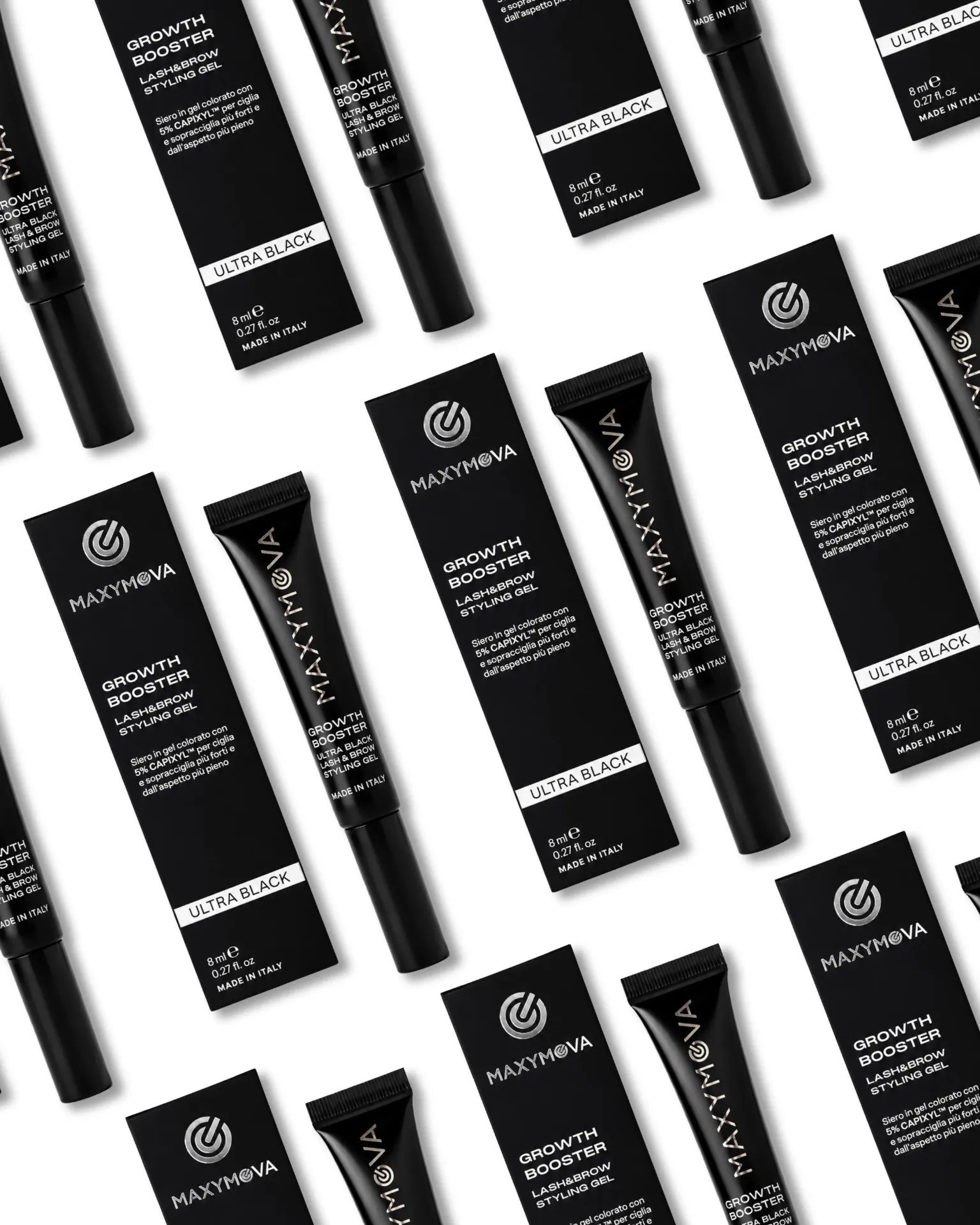 Growth Booster Ultra Black Styling Gel tubo 8ml set 10 pz -  Siero in gel per la cura quotidiana e il mantenimento della laminazione