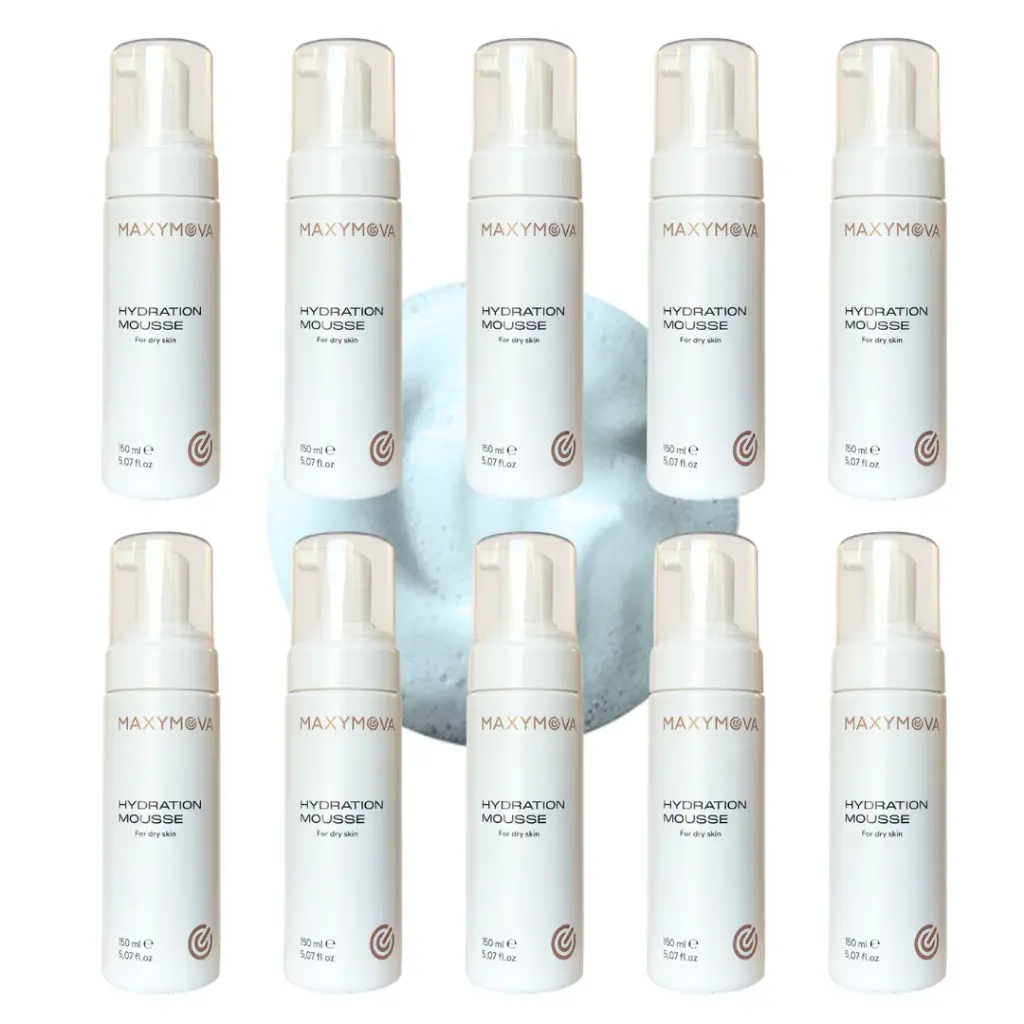 Mousse Idratante 50ml Set 10 pz - Per ciglia & viso con Aloe Vera Biologica, Estratto di Rosa di Gerico