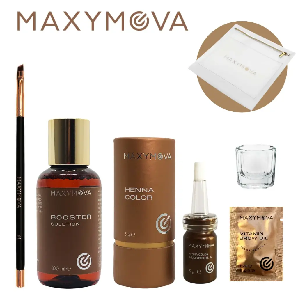 Mini Kit Henné MAXYMOVA - Colorazione Sopracciglia Personalizzabile con Accessori